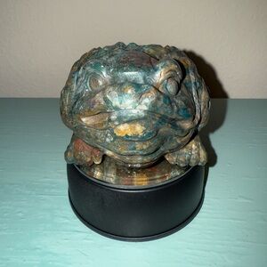 Sea Jasper Carved Money Frog